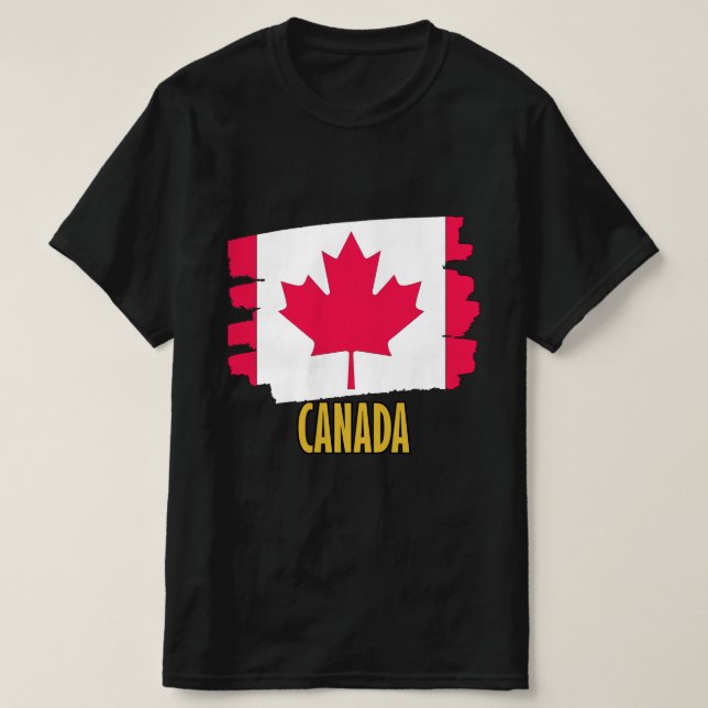 T-shirt Drapeau du Canada - Design classique de feuille d' (Design devant)