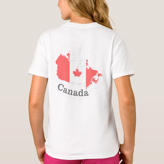 T-shirt drapeau du Canada - Design d'autocollant p (Dos)