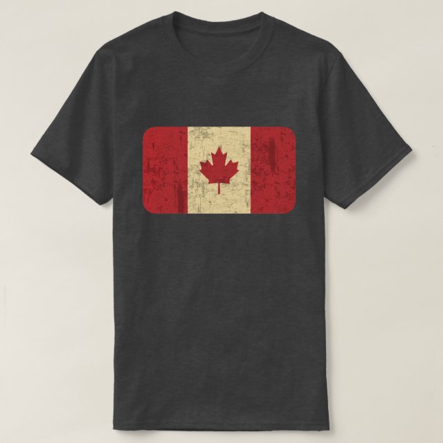 T-shirt Drapeau du Canada en détresse (Design devant)
