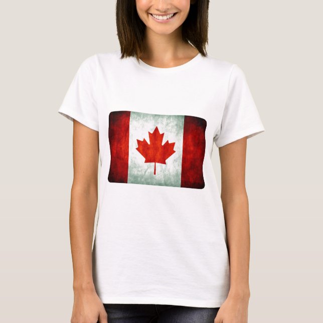 T-shirt Drapeau du Canada en détresse (Devant)