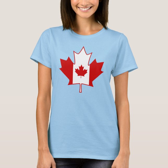 T-shirt Drapeau du Canada en feuille d'érable - Femmes Whi (Devant)