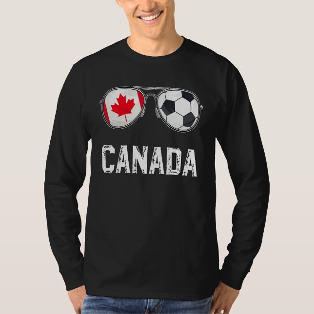 T-shirt Drapeau du Canada & Football Sunglass Fun canadien (Devant)