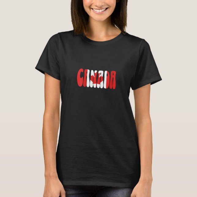 T-shirt Drapeau du Canada pour femmes Souvenir de vacances (Devant)
