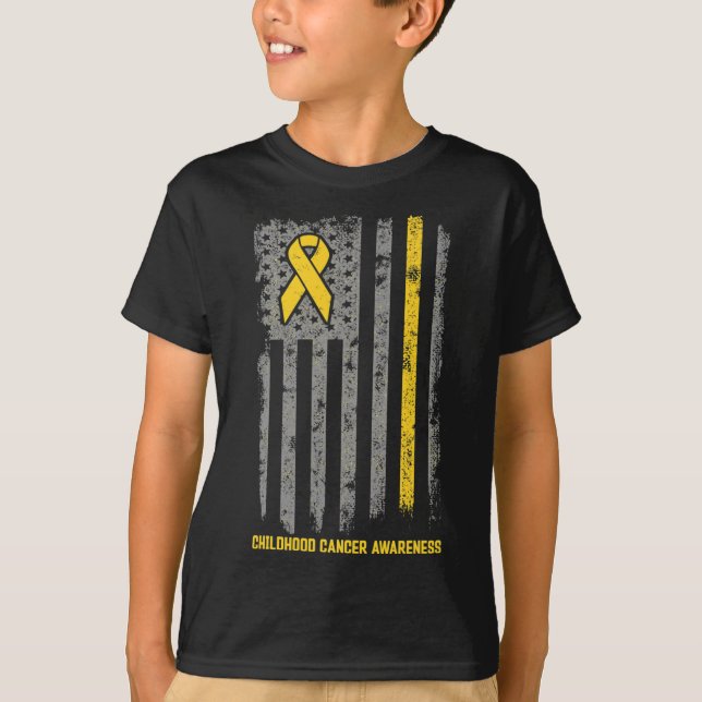 T-shirt Drapeau du cancer de l'enfant Sensibilisation au c (Devant)