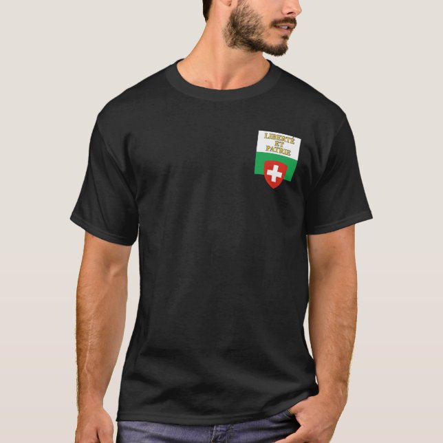 T-shirt Drapeau du canton de Vaud, Suisse (Devant)