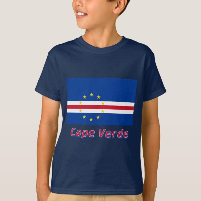 T-shirt Drapeau du Cap Vert avec le nom (Devant)