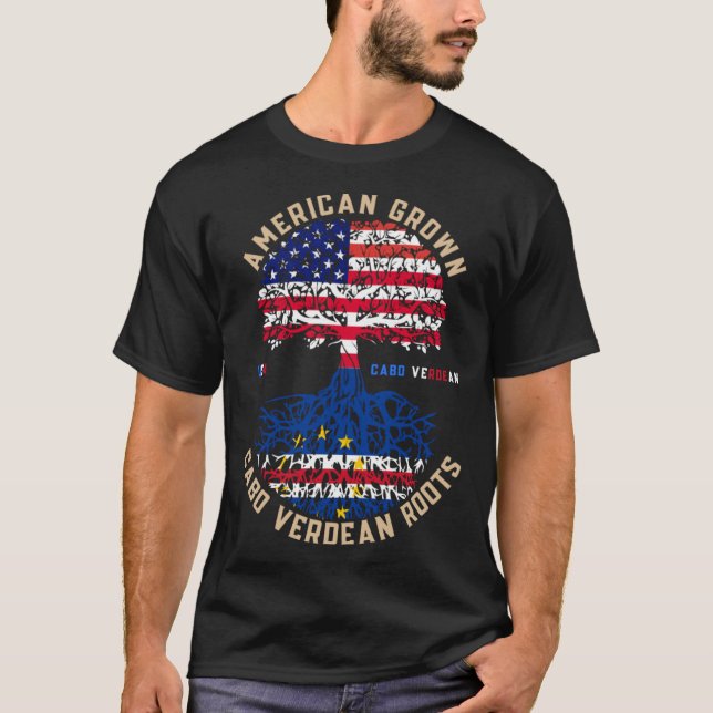 T-shirt Drapeau du Cap-Vert de Cabo à croissance américain (Devant)