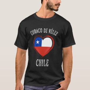 T-shirt Drapeau du Chili Cœur Curaco De Velez Ville