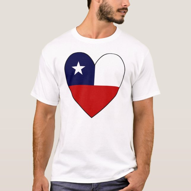 T-shirt Drapeau du Chili en forme de cœur (Devant)