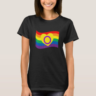 T-shirt Drapeau du cœur intersexe Fierté Droits gays Lgbtq