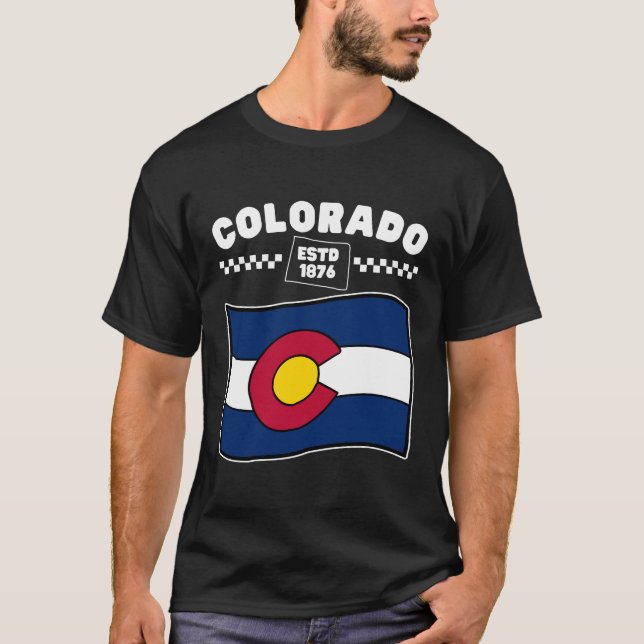 T-shirt Drapeau du Colorado 1876 (Devant)