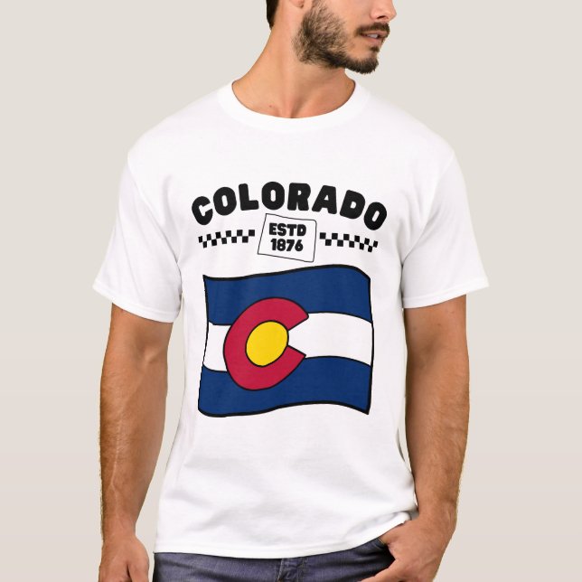 T-shirt Drapeau du Colorado États-Unis (Devant)