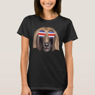 T-shirt Drapeau du Costa Rica Chien à col afghan Tico Pock