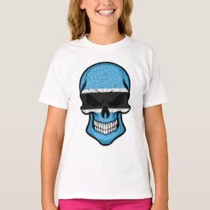 T-shirt Drapeau du crâne souriant du Botswana