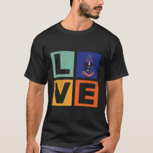 T-shirt Drapeau du Dakota du Nord Amour Dakota du Nord