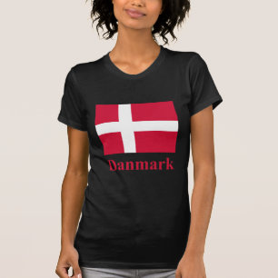 T-shirt Drapeau du Danemark avec le nom dans le danois