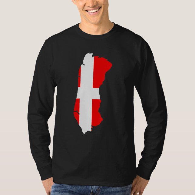 T-shirt Drapeau du Danemark dans le contour de Römö Römö (Devant)