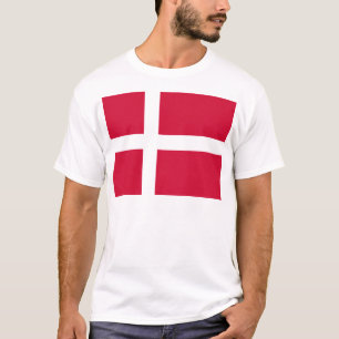 T-shirt Drapeau du Danemark ou du tissu danois