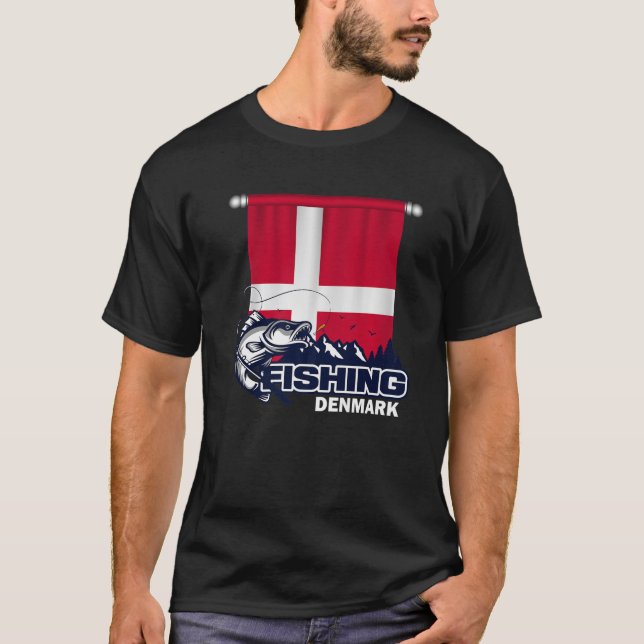 T-shirt Drapeau Du Danemark - Pêche Au Danemark Pêche (Devant)