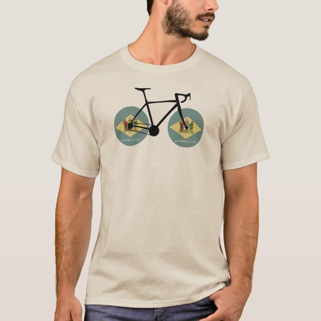 T-shirt Drapeau du Delaware cyclisme (Devant)