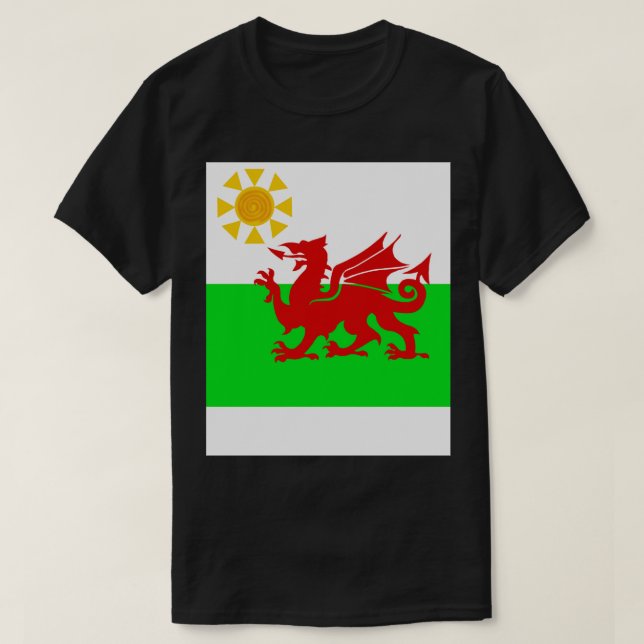 T-shirt Drapeau du dragon gallois Sunny (Design devant)