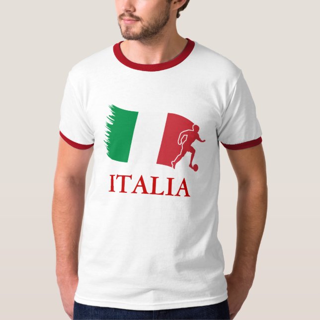 T-shirt Drapeau du football de l'Italie (Devant)