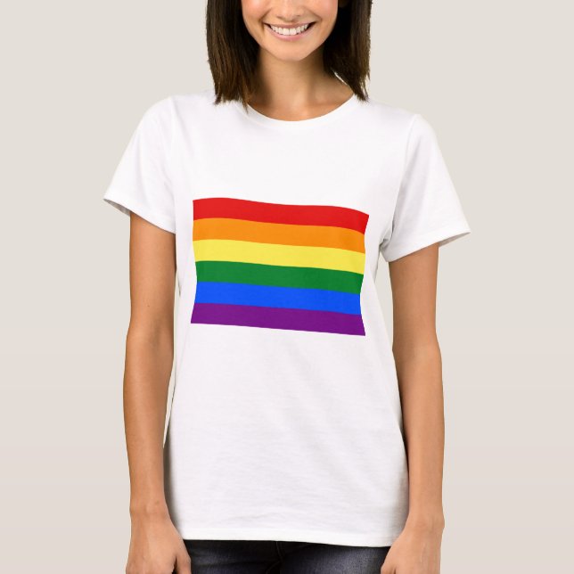 T-shirt Drapeau du Gay pride arc-en-ciel LGBT (Devant)
