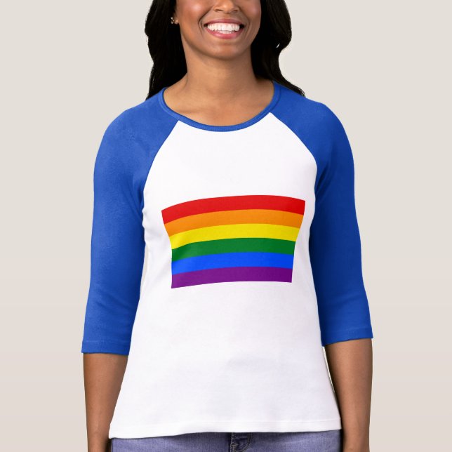 T-shirt Drapeau du Gay pride arc-en-ciel LGBT (Devant)