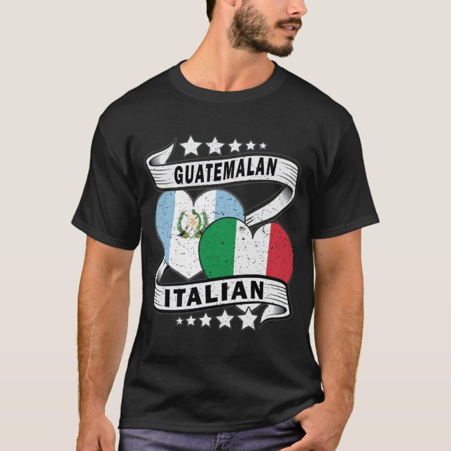 T-shirt Drapeau Du Guatemala Et De L'Italie (Devant)