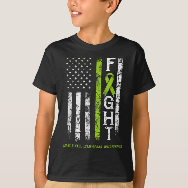 T-shirt Drapeau du guerrier de Lymphome Mantle Cell (Devant)