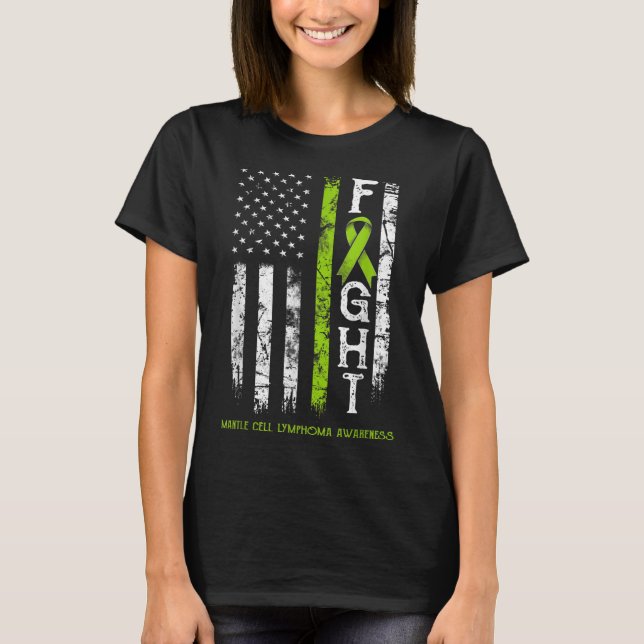 T-shirt Drapeau du guerrier de Lymphome Mantle Cell (Devant)