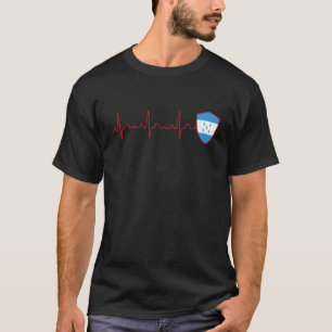 T-shirt Drapeau du Honduras Battement de coeur EKG Patriot