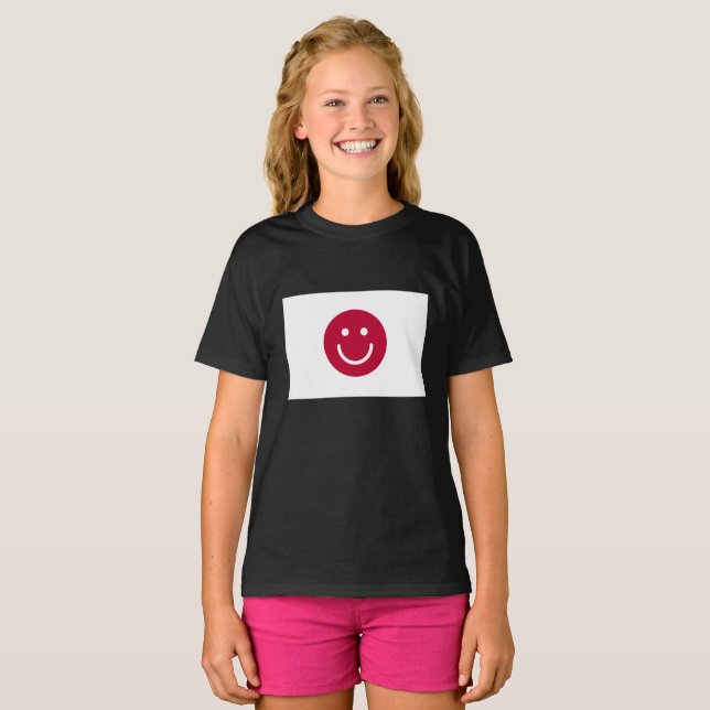 T-shirt Drapeau du Japon avec visage souriant (Devant entier)