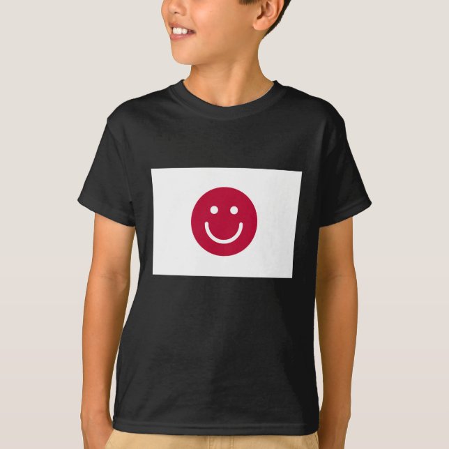 T-shirt Drapeau du Japon avec visage souriant (Devant)