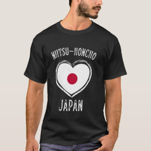 T-shirt Drapeau du Japon Cœur Ville de Niitsu-Honcho