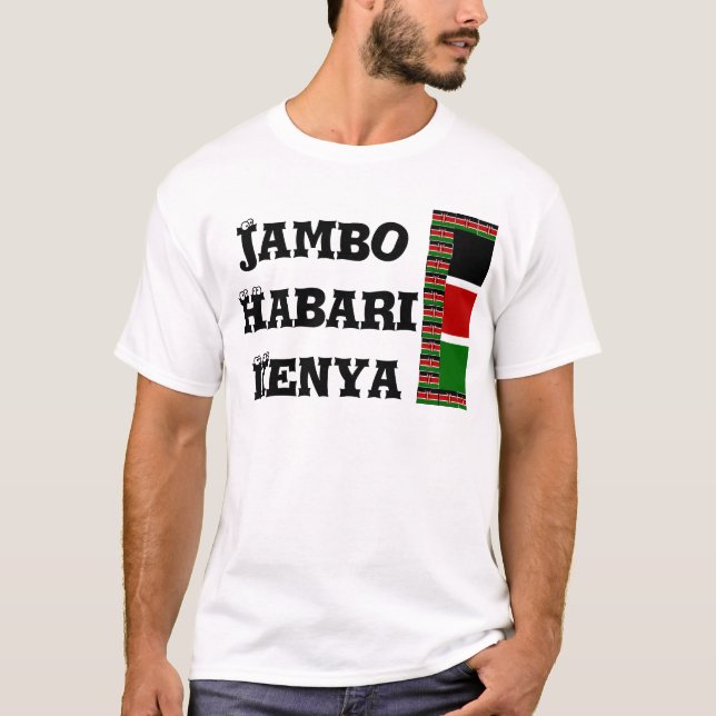 T-shirt Drapeau du Kenya : avec cadre de drapeau miniature (Devant)