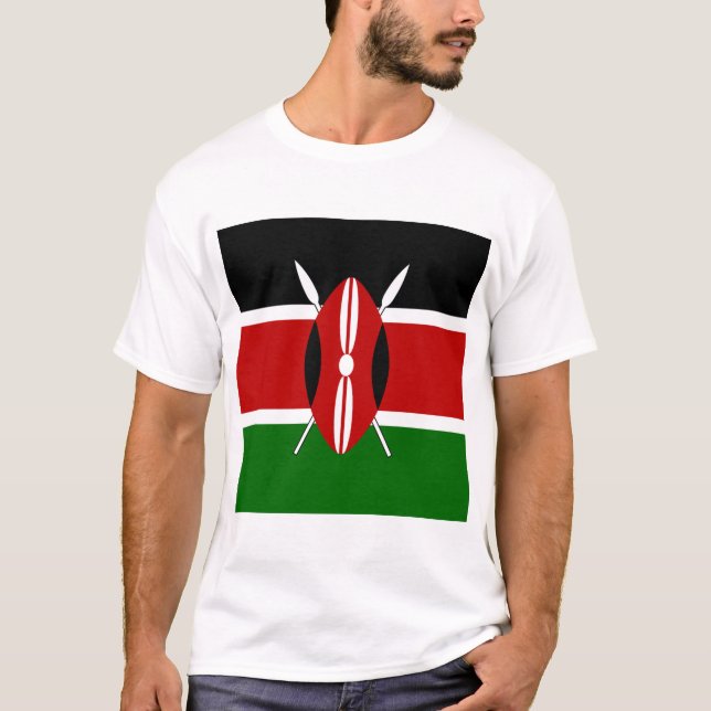 T-shirt Drapeau du Kenya Massaï Bendera ya Kenya (Devant)
