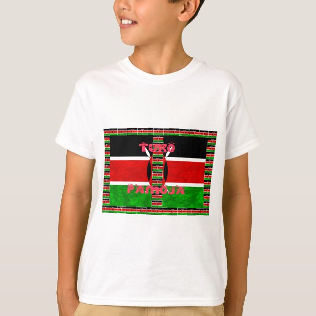 T-shirt Drapeau du Kenya : Tuko Pamoja - Design d'art de l (Devant)