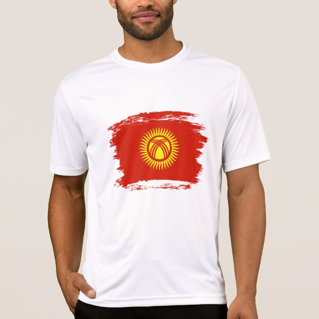 T-shirt Drapeau du Kirghizistan (Devant)