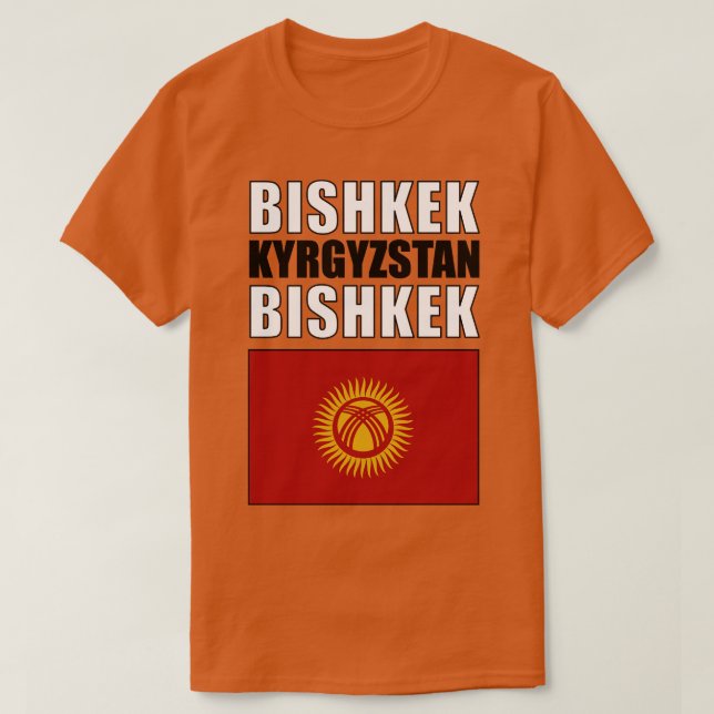 T-shirt Drapeau du Kirghizistan (Design devant)