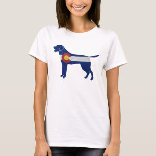 T-shirt Drapeau du Labrador Retriever Chien Colorado Silho