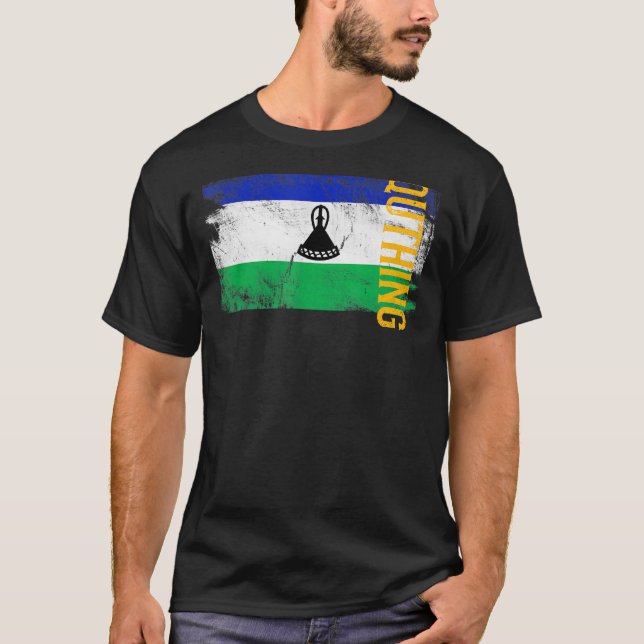 T-shirt Drapeau Du Lesotho Pour Basotho Hommes Femmes Enfa (Devant)