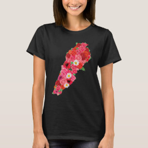 T-shirt Drapeau du Liban Fleur Carte Beyrouth Lobnan Liba