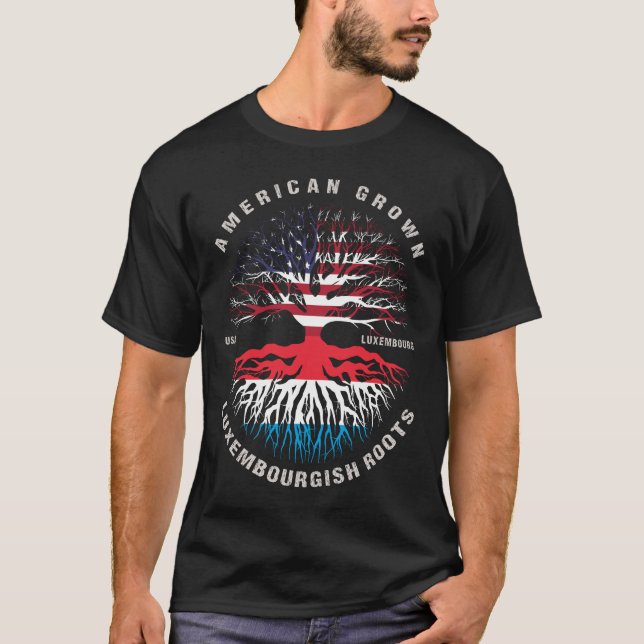 T-shirt Drapeau du Luxembourg des racines luxembourgeoises (Devant)