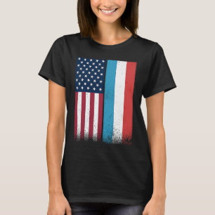 T-shirt Drapeau du Luxembourg Drapeaux USA et Luxembourg
