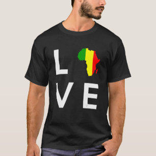 T-shirt Drapeau du Mali Amour Afrique Continent Silhouette