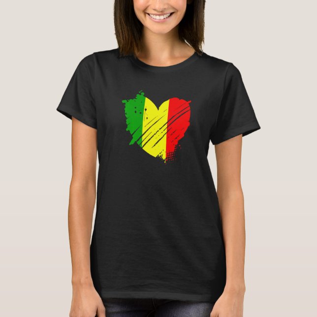 T-shirt Drapeau du Mali J'aime le Mali C'est dans mon ADN  (Devant)