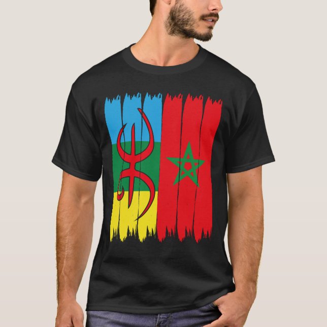 T-shirt drapeau du maroc amazigh - amazigh atlas rif soous (Devant)