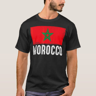 T-shirt Drapeau du Maroc Football Vintage Fan Équipe de fo