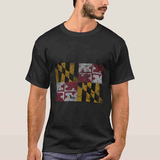 T-shirt Drapeau du Maryland (Devant)